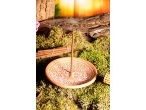 Mani Bhadra Stojánek na vonné tyčinky Yggdrasil přírodní keramika, 14 cm