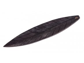 Mani Bhadra Stojánek na vonné tyčinky Dřevo mango Tmavý list, 28 cm