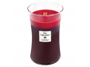 WoodWick Trilogy Sun Ripened Berries Vonná svíčka s dřevěným knotem, 609,5 g
