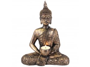 Mani Bhadra Svícen na čajové svíčky Thai Buddha, 27 x 20 x 9 cm