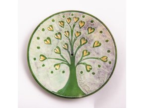 Mani Bhadra Stojánek na vonné tyčinky Tree of life Strom života Mastek Zelený, 7,5 cm