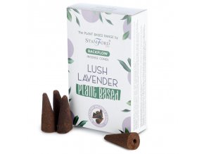 Stamford Vonné kužely Tekoucí dým Premium Plant Based Lush Lavender, 12 ks