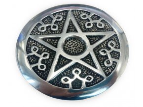 Mani Bhadra Stojánek na vonné tyčinky Bílý kovový Pentagram Altar, Ø 8,5 cm