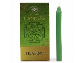 Green Tree Ritual Candles Healing Magické svíčky (Zelená), 10 ks, 12 x 10 cm