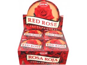 HEM Vonné kužely Red rose (červená růže), 10 ks