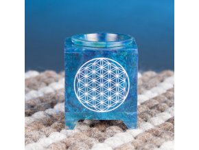 Mani Bhadra Aroma lampa Flower of life (Květ života) Mastek Modrá, 10 x 7,5 cm