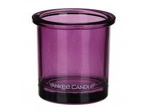 Yankee Candle Skleněný svícen na čajové a votivní svíčky (fialová), 7 x 7 cm