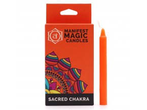 Ancient Wisdom Manifest Magic Candles Oranžové 2. Sakrální čakra, balení 12 ks