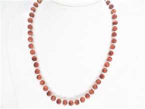 Mani Bhadra Náhrdelník s drahými kameny Gold stone (korálky Ø 8 mm)