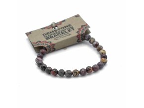 Ancient Wisdom Náramek s drahými kameny pro manifestaci Odvaha Jaspis Leopardí kůže