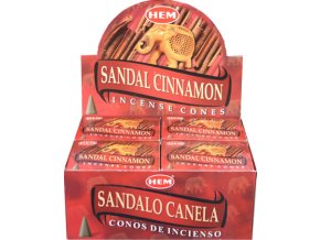 HEM Vonné kužely Sandal cinnamon (Santalové dřevo a skořice), 10 ks