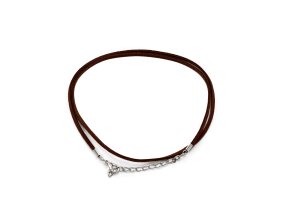 Mani Bhadra Šňůrka na krk pro přívěsky z umělého semiše se zapínáním, 55 cm Ø 2,5 mm (1 ks) tmavě hnědá