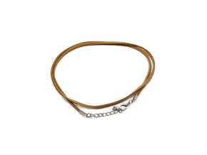 Mani Bhadra Šňůrka na krk pro přívěsky z umělého semiše se zapínáním, 55 cm Ø 2,5 mm (1 ks) hnědá