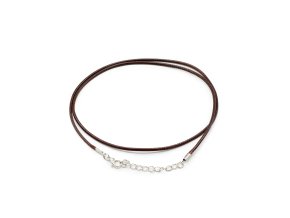 Mani Bhadra Šňůrka na krk pro přívěsky z voskované bavlny se zapínáním, 55 cm Ø 2 mm (1 ks) tmavě hnědá