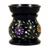 Aroma lampa mastek Květiny černá, 10 x 8 cm