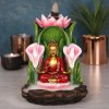 Stojan na vonné kužely Tekoucí dým Buddha a lotosové květy, 14 x 12 x 13,5 cm 4