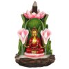 Stojan na vonné kužely Tekoucí dým Buddha a lotosové květy, 14 x 12 x 13,5 cm