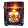 Mani Bhadra Shri Yantra Skleněný svícen pro čajové a votivní svíčky, 6 x 6 cm 2