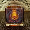 Mani Bhadra Květ života Skleněný svícen pro čajové a votivní svíčky, 6 x 6 cm 1