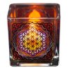 Mani Bhadra Květ života Skleněný svícen pro čajové a votivní svíčky, 6 x 6 cm 2