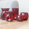 Jones Home Skleněná aroma lampa mozaika červená, 11 x 9 x 9 cm 4