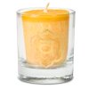 Mani Bhadra 2. chakra Swadhishtana Vonná votivní čakrová svíčka ve svícnu oranžová, 1 ks