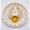 Mani Bhadra Stojánek na vonné tyčinky a kužely Buddha (bílý), 10 cm