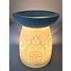 Mani Bhadra Aroma lampa Buddha (bílá keramika), 12,5 x 9,5 cm