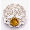 Mani Bhadra Stojánek na vonné tyčinky a kužely 7 Chakra Lotus (bílý), Ø 9 cm