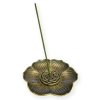 Mani Bhadra Stojánek na vonné tyčinky a kužely Květ lotosu kovový (odstín bronz), Ø 8,5 cm 1