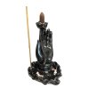 Mani Bhadra Stojan na vonné kužely Tekoucí dým Buddhova ruka a jezírko s Koi kapry, 17 x 9 cm