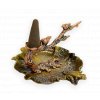 Mani Bhadra Stojan na vonné kužely Tekoucí dým Jezírko se žábou a ptáčci (odstín bronz), 10,5 x 5 cm 2