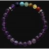 Mani Bhadra Náramek s drahými čakrovými kameny 7 Chakra a kameny Ametyst (korálky Ø cca 6 mm) 2
