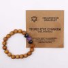 Ancient Wisdom Čakrový náramek z cedrového dřeva 6. Čakra Third Eye (třetí oko) a Ametyst (korálky) 1