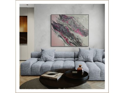 Pink Rodonit – absztrakt akril festmény (elkelt)