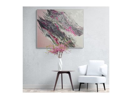 Pink Rodonit – absztrakt akril festmény (elkelt)