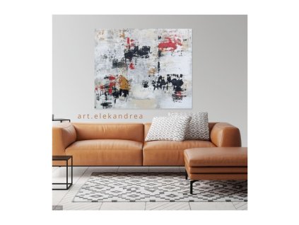 Piros Páros – modern absztrakt kétdarabos festmény (elkelt)