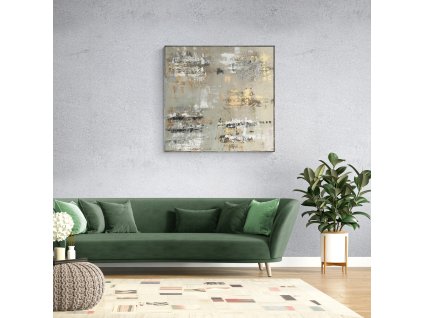 ZÖLD JÁSPIS – modern absztrakt akril festmény – 100×100 cm