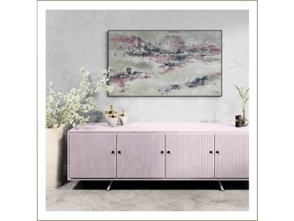 RÓZSAKVARC – modern absztrakt akril festmény – 80×140 cm