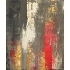 ON FIRE – modern texturált absztrakt festmény piros–arany kontraszttal