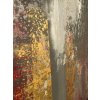 ON FIRE – modern texturált absztrakt festmény piros–arany kontraszttal