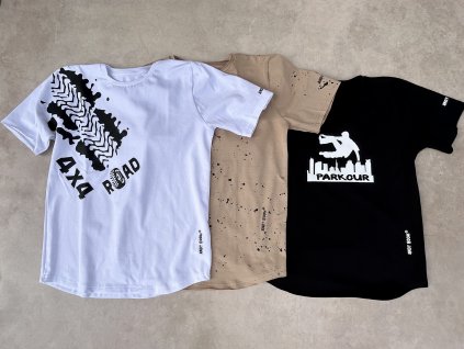 tričko oversize mocca prsk s krátkým rukávem