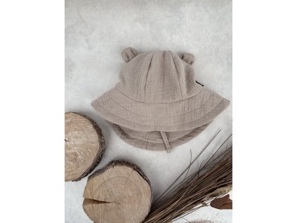 Dětský klobouk mušelín mocca