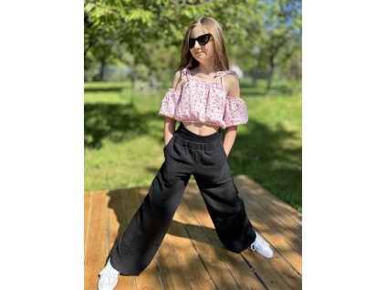 Dívčí kalhoty mušelín Street POPPY black