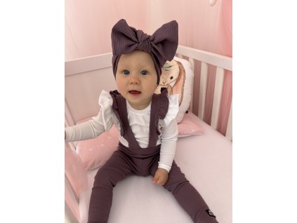 Dětské legíny BIG s kšandami a volánky borůvka