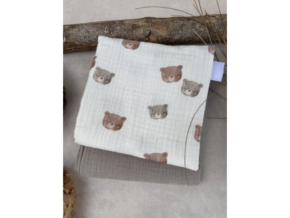 DUO Mušelínová plenka klasik - Teddy/mocca