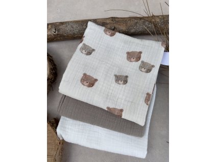 SADA Mušelínová plenka klasik - Teddy/mocca/ecu