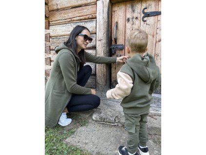 Damská mikina/kabátek mom khaki