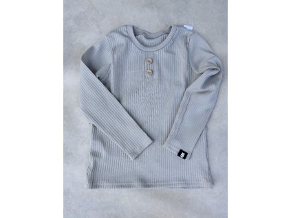 tričko žebrované BASIC sand knoflík