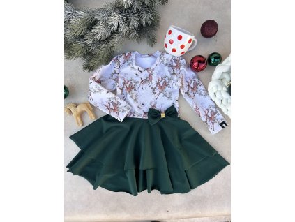 Dětské šaty jelen v zeleném